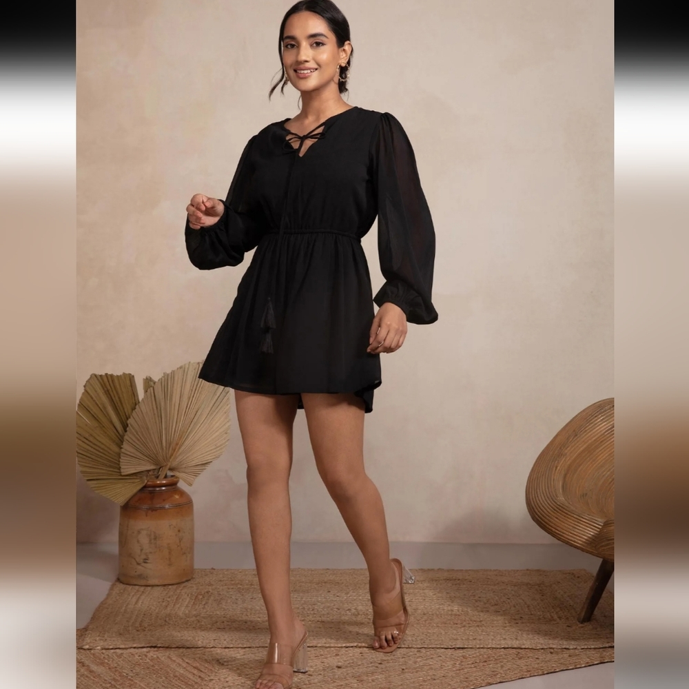 🌈Zara Black Rocking It In Playsuit dress - Picture 12 of 13
